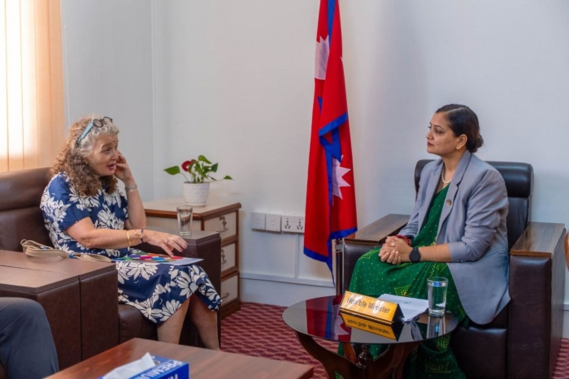 स्वास्थ्य र खाद्य स्वच्छता सुधारमा राष्ट्रसंघको सहयोगबारे मन्त्री मेहता र पेइटर्सबीच भेटवार्ता